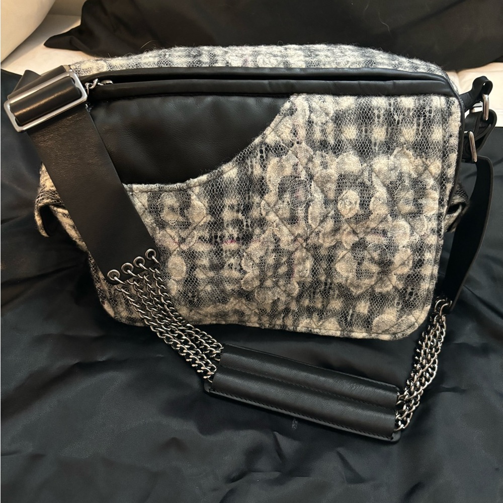 RARE - Chanel Lace and Tweed Camilla Flower Faux Messenger Bag